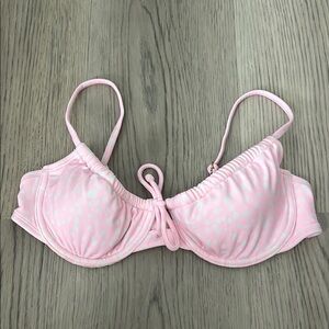 Xhilaration Pink Polka Dot Bikini Top Size M